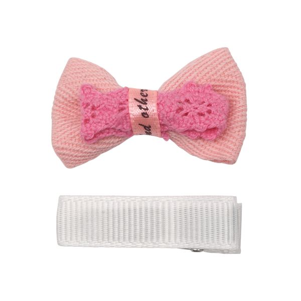 Набор бантик и заколка, мини 35мм/35мм, св.розовый/белый