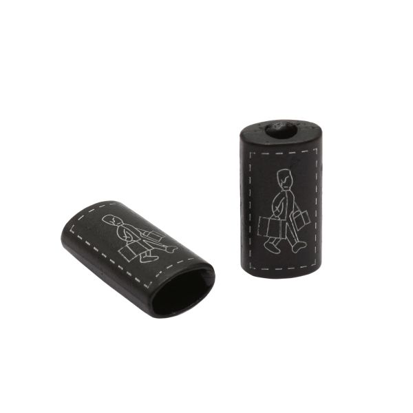 Наконечник для шнура металл 18 мм цв. черный, 10 шт