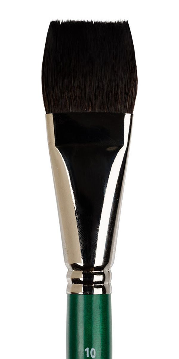 Кисть имитация белки плоская №10, 1 шт, короткая ручка, Vista-Artista 90212-10