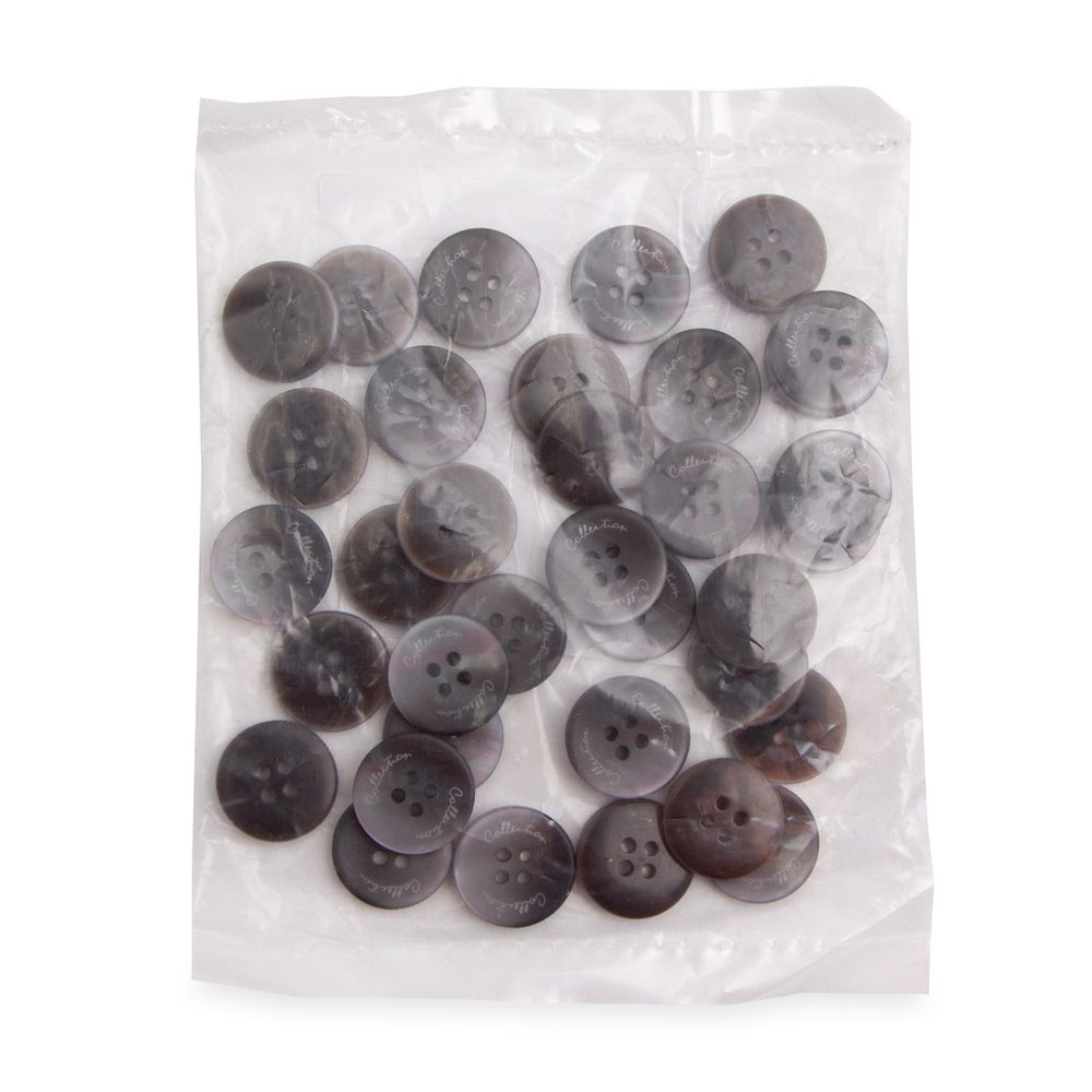 Пуговицы 4 прокола 24L (т.серый), 36 шт