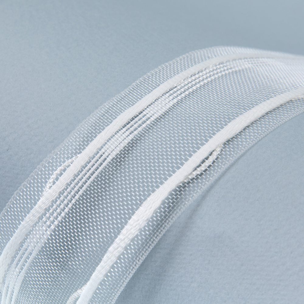 Лента (тесьма) шторная: сборка шахматная (1:2.5) 42 мм / 50 метров, прозрачный, Blitz T742S