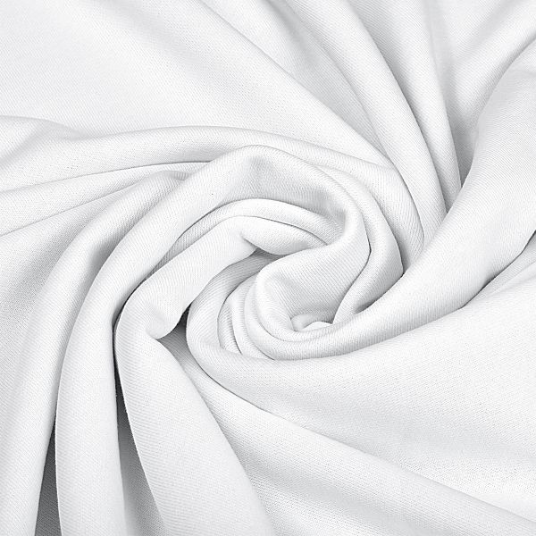 Футер 3-нитка петля гладкокрашеный диагональ 310 г/м², 65% х/б, 35% п/э, 180 см, цв. белый, 6м