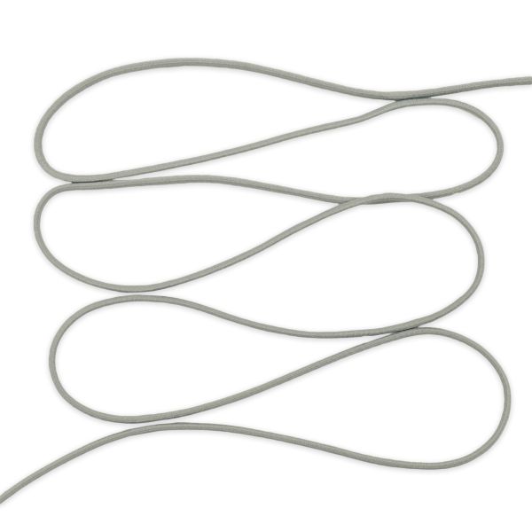 Резинка шляпная (шнур эластичный) ⌀3.0 мм / 30 метров, св.серый