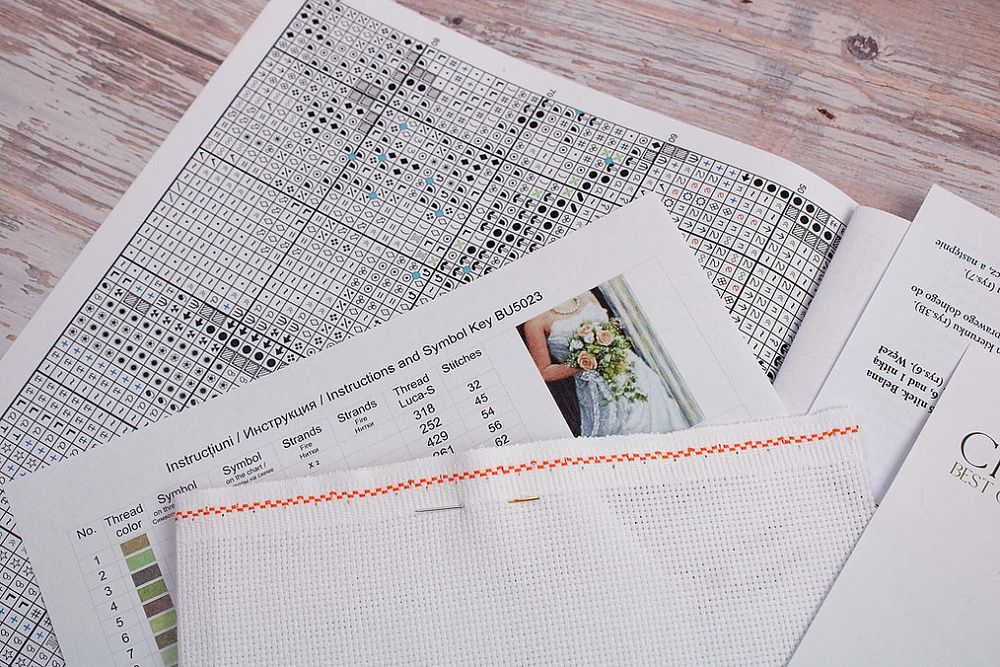 Набор для вышивания нитками Luca-S, Невеста 19х28 см