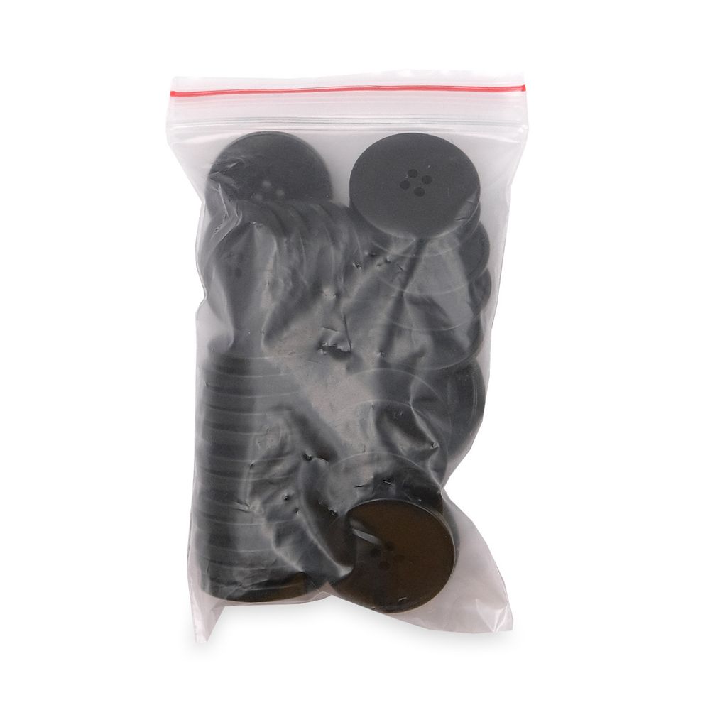 Пуговицы 4 прокола 40L (25мм), (Black (черный)), 36 шт