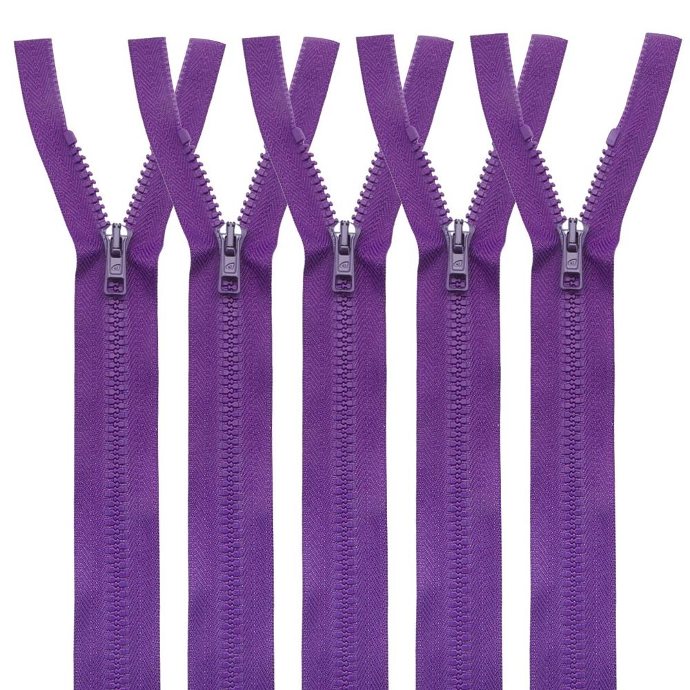 Молния трактор Arta Т6 (6 мм) 1 зам., разъем., 80 см, цв. 029 фиолетовый, 5 шт