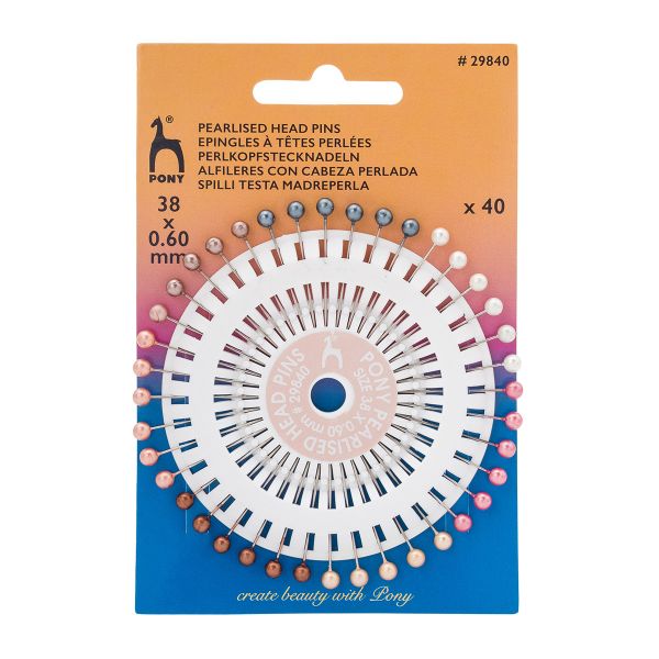 Булавки портновские 0.6 мм, l=38 мм, сталь, 40 шт, Pony, 29840