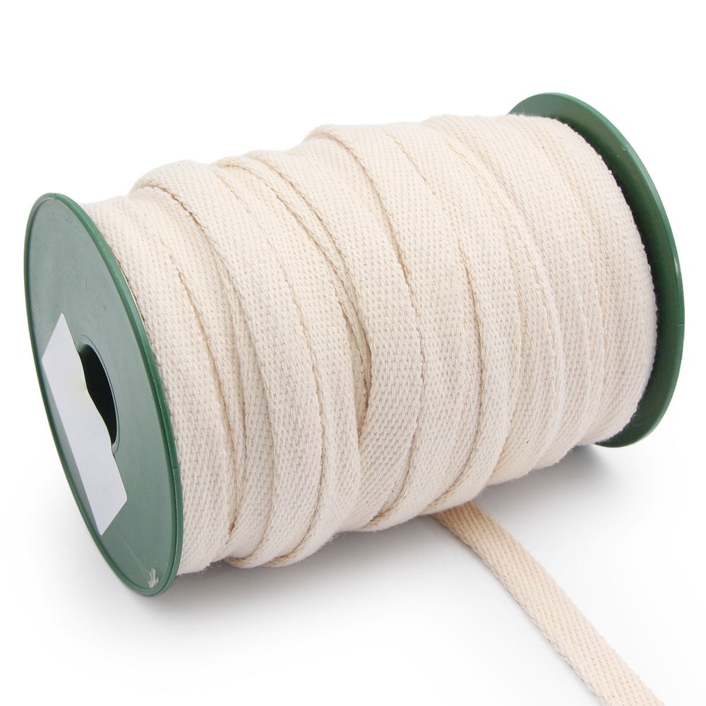 Шнур плоский плетеный х/б ⌀15.0 мм / 50 метров, суровый