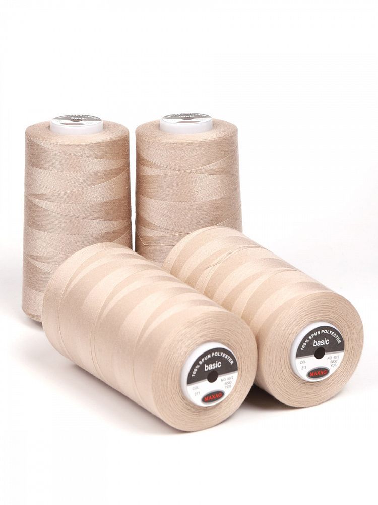 Нитки швейные Max 40/2, 4570 м (5000 ярд), 211 бежевый / 4 бобины