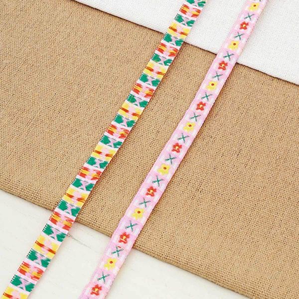 Лента (тесьма) жаккардовая 10.0 мм / 13.72 метра, розовый, 4039