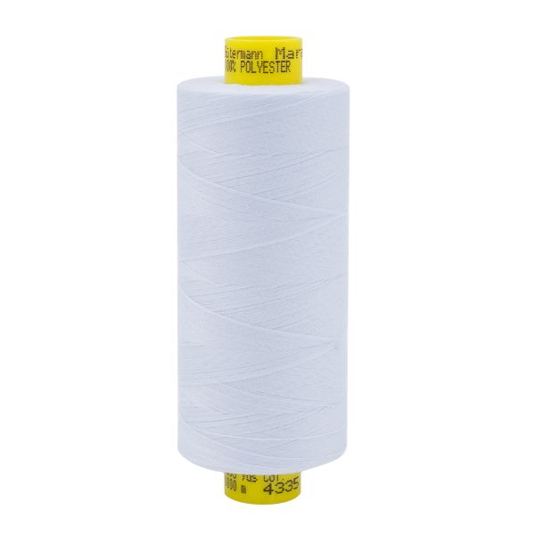 Нитка особо тонкая Gutermann Mara №150 (150/2), 1000 м, 1/713953, цв. 4335 холодный белый, 1 катушка