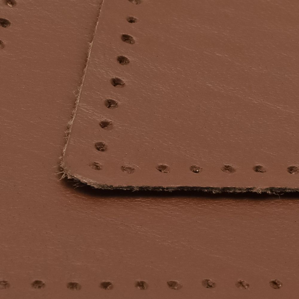 Заплатки пришивные из кожи, ромб 8х11,2см с перфорацией, 2 шт, 100% кожа, 02 светло-коричневый, 9125