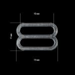 Рамки-регуляторы для бюстгальтера пластик 10.0 мм, прозрачный, 100 шт