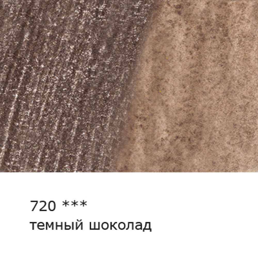 Карандаш акварельный художественный заточенный, 6 шт, 720 Темный шоколад (Dark chocolate), Vista-Artista Gallery VGWP