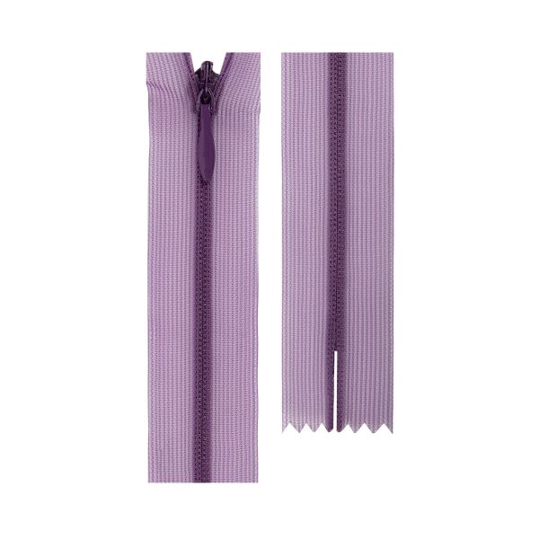 Молния спираль потайная плательная Т3 (3 мм) 1 зам., н/раз., 55 см, сетч.тесьма, 323 лавандовый, G010S Gamma, 10 шт