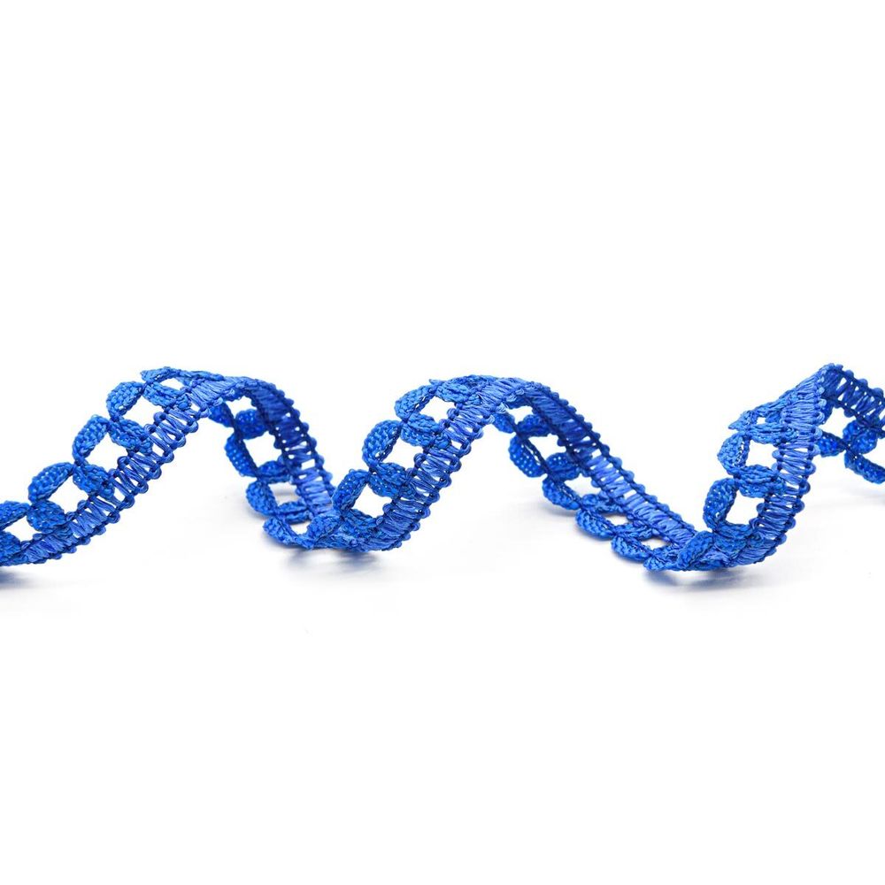 Кружево вязаное (тесьма) 10 мм / 25 метров, рис.9441 (синий) С3805Г17