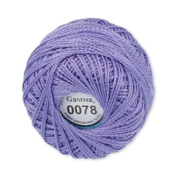 Пряжа нитки Ирис / уп.10 мот. по 10г, 82м, 0078 св.фиолетовый, Gamma