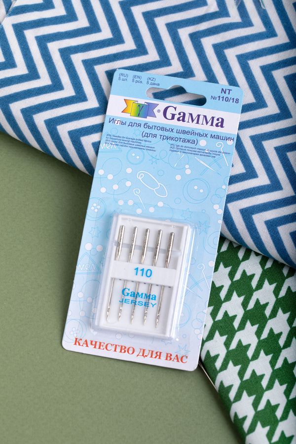 Иглы для швейных машин для трикотажа 130/705 H, №110, 5 игл, М, Gamma NT №110