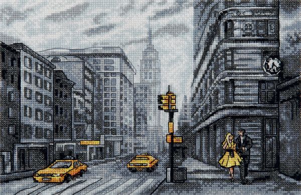 Набор для вышивания нитками Panna GM-7399, Нью-Йорк, 24.5х17 см