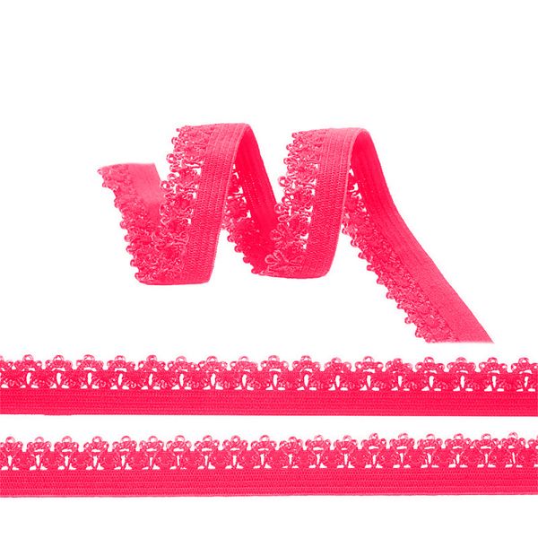 Резинка бельевая (ажурная) 12.0 мм / 100 метров, RB011405A, A1405 красно-розовый