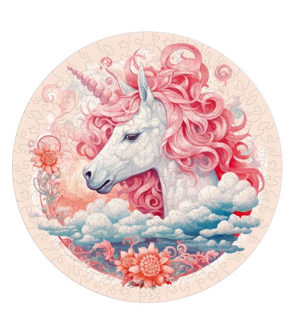 Пазл фигурный деревянный Сказочный единорог 160 элементов, Фрея PZLF-014