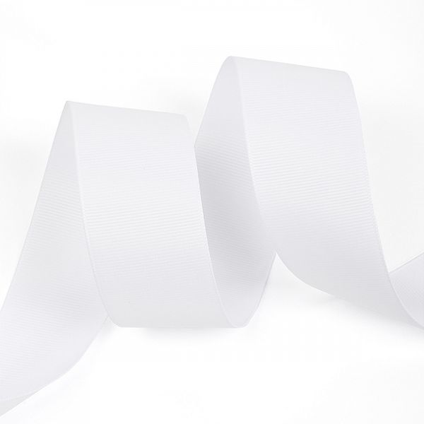 Лента репсовая (в рубчик) 38.0 мм, цв. 029 белый For Hobby, уп. 22.86м (±1м)