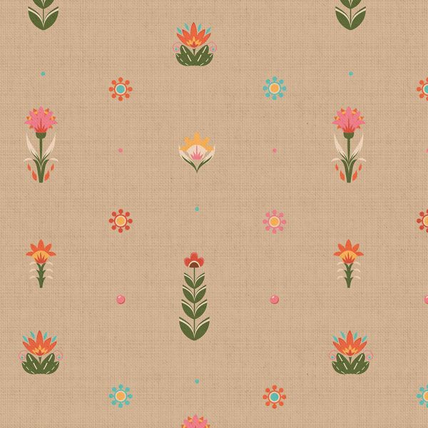 Ткань для пэчворка Peppy Лесные жители, рулон 112 см / 5 метров, ЛЖ-07 бежевый, Peppy