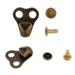 Крючки обувные 20х17 мм, 2 крепления, латунь, 20 шт