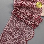 Кружево эластичное (стрейч) 110 мм, 40992PP цв.бордо+св.розовый уп.25м, Kruzhevo