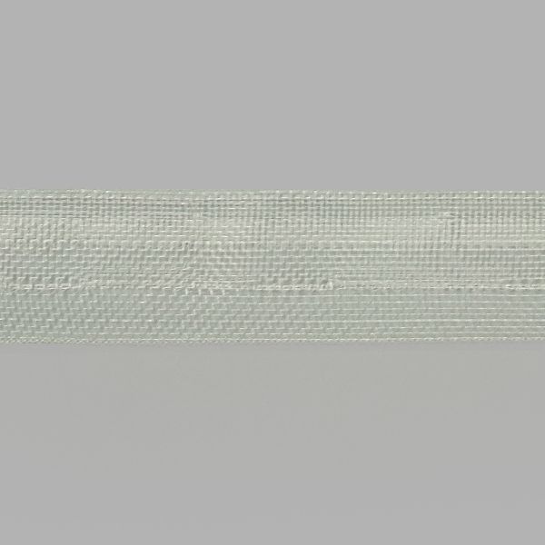 Лента (тесьма) шторная без сборки прозрачная 18 мм / 100 метров (с продольным карманом)