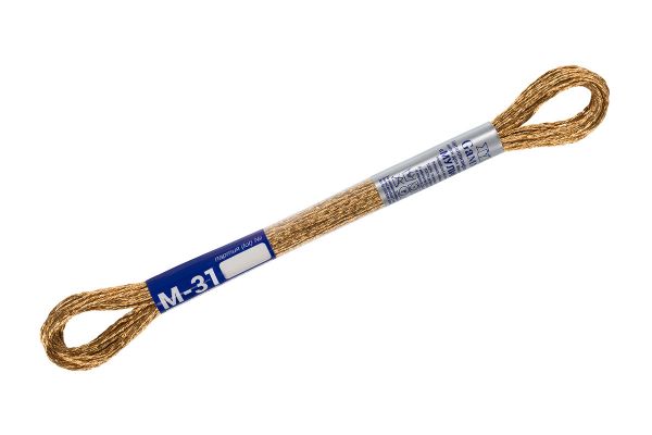 Мулине Gamma металлик, цв.М-31 золотисто-коричневый, 12 мотков по 8 метров