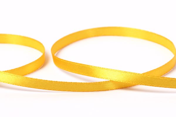 Лента атласная 1-сторонняя 6.0 мм / 33±2 метра, №017 т.желтый, Blitz