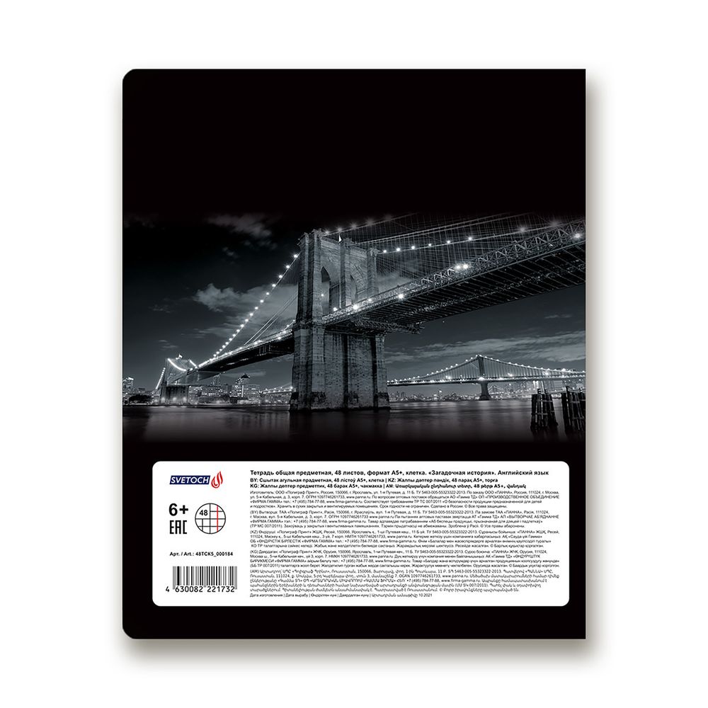 Комплект предметных тетрадей Загадочная история A5+ 48 л. 12 шт, на скобе 100% клетка/линия, 48КТСК5 000199 Алгебра, Английский, Биология, География, Геометрия, Физика, Химия, История, Русский, Литература, Обществознание, Информатика, Светоч