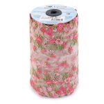 Кружево на сетке широкое 180 мм / 14 м, ±1 Турция, розовый, Gamma GCKM-180-06