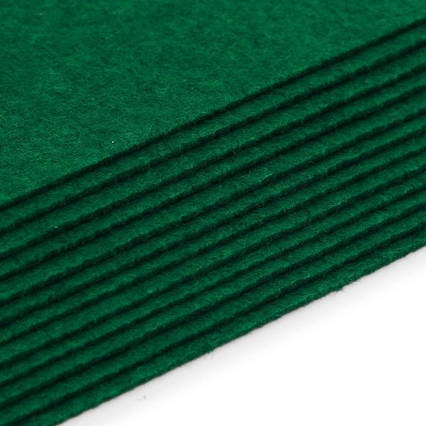 Фетр листовой жесткий 1.0 мм, 160гр, 20х30см, 12 штук Astra&Craft (AF850 изумрудный)