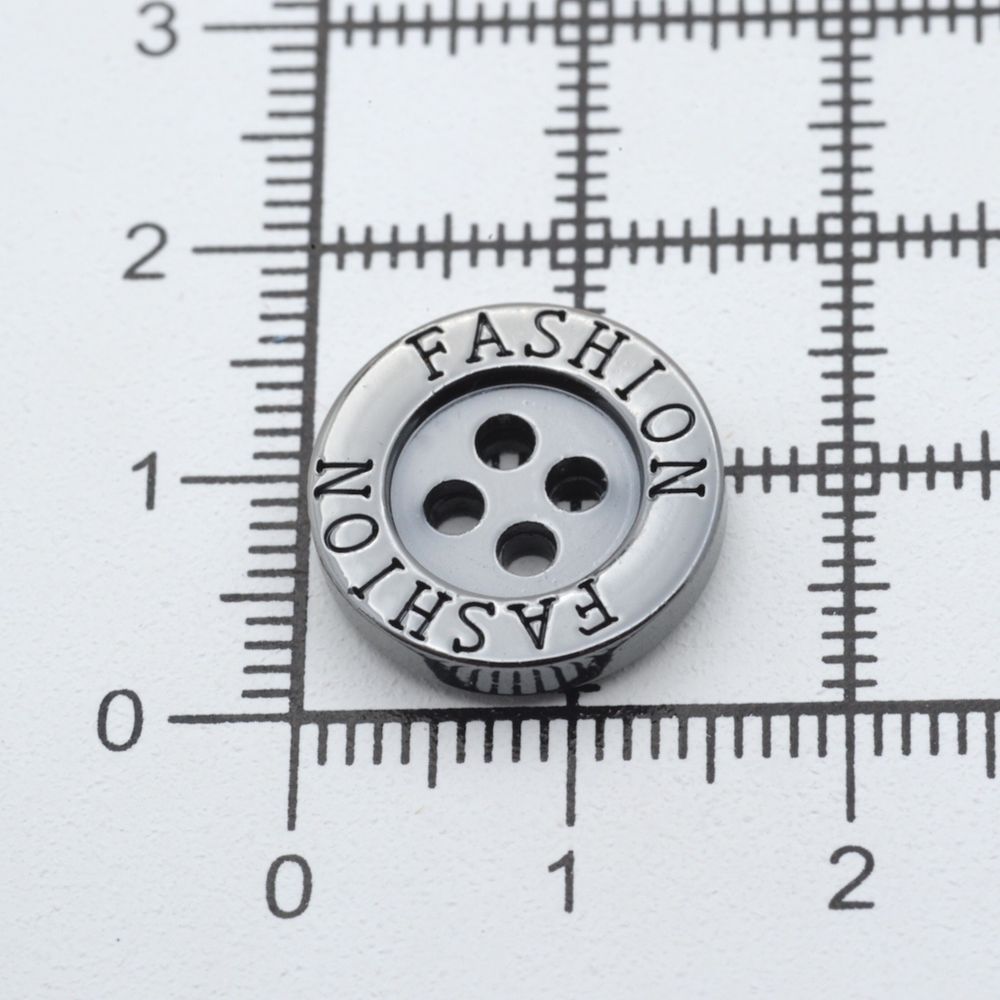 Пуговицы 4 прокола 24L (15мм), (Nickel (никель)), 36 шт