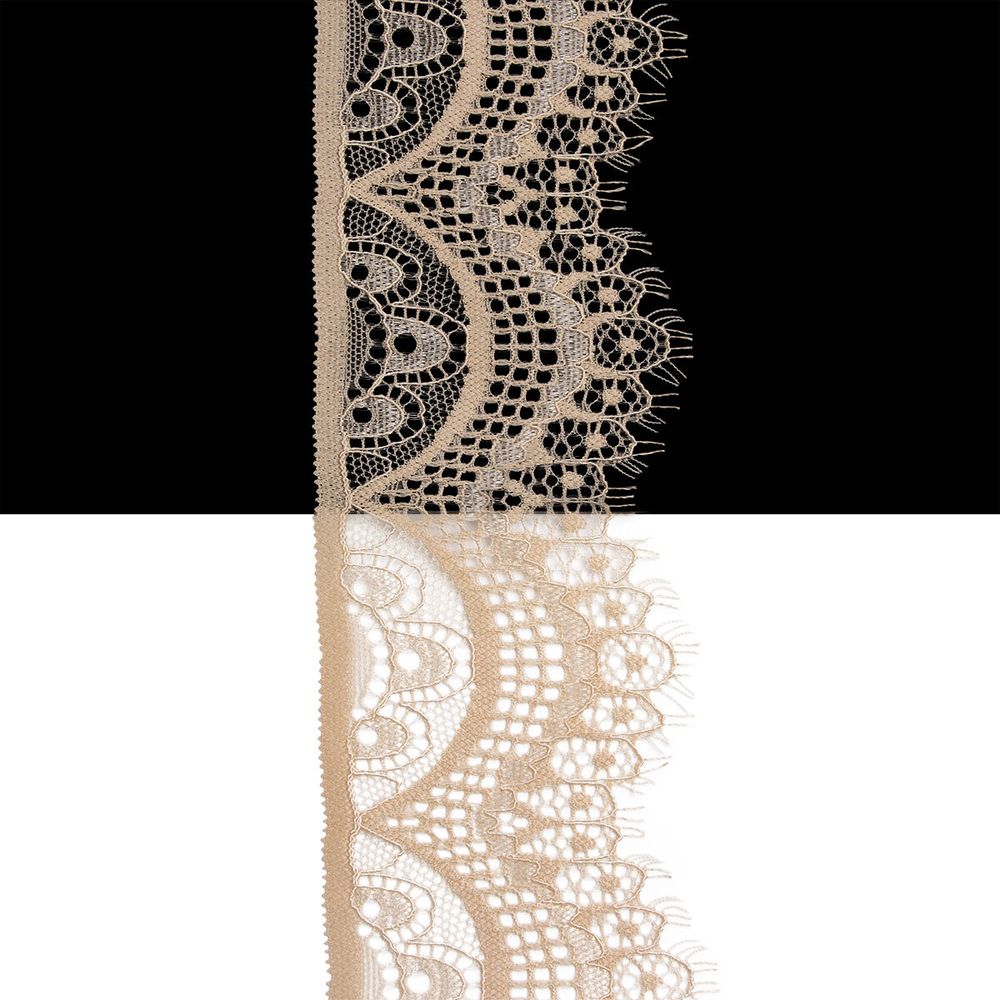 Кружево эластичное (стрейч) 60 мм / 3 метра, C180 бежевый