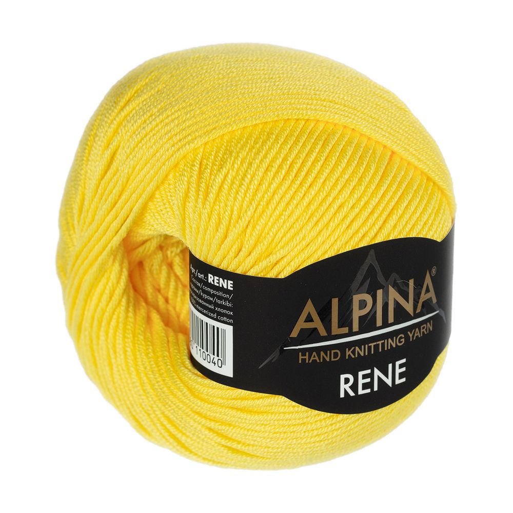 Пряжа Alpina Rene / уп.10 мот. по 50г, 105м, 179 яр.желтый