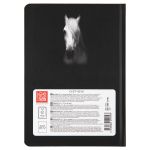Скетчбук A5 200 г/м², 200 г/м², 20.3х14.5 см, твердый переплет 40 л, 03_Horse in black, Аква-колор IZO-SBS-0740