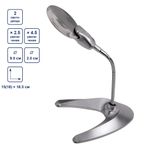 Лупа настольная с подсветкой ⌀9 см (ув.х2.5) + ⌀2 см (ув.х4.5), Ferstel FR-04