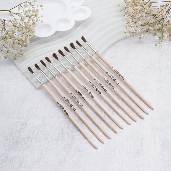 Кисть школьная, пони, круглая №3, 10 шт, Astra&Craft