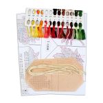 Набор для вышивания нитками МП Студия, на фетре Осенняя гирлянда бежевая (7 флажков) 10х7см