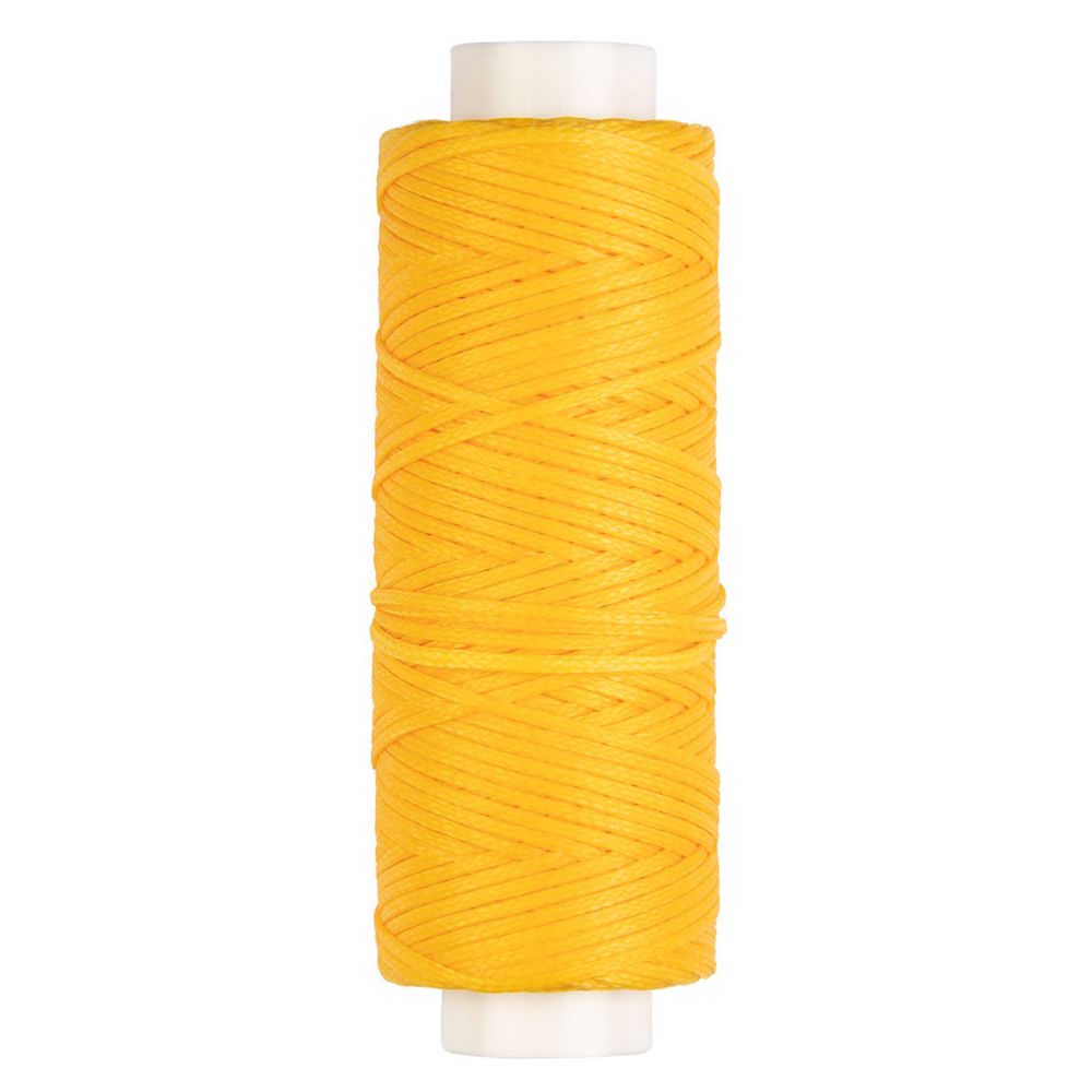 Нитки для кожи вощёные, плоские 0.8 мм, 25 м, 1 катушка, 009 жёлтый, LC-001 Промысел