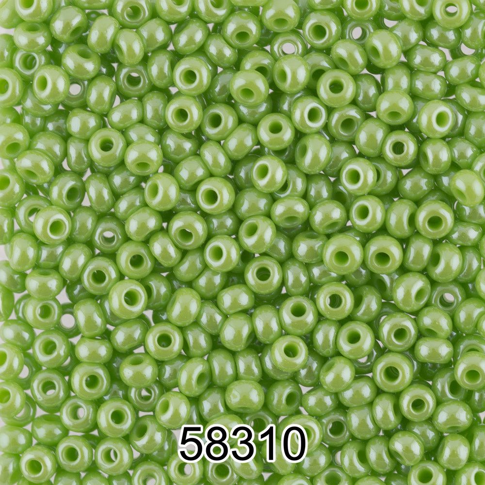 Бисер Preciosa круглый 10/0, 2.3 мм, 500 г, 58310 (Ф543) салатовый