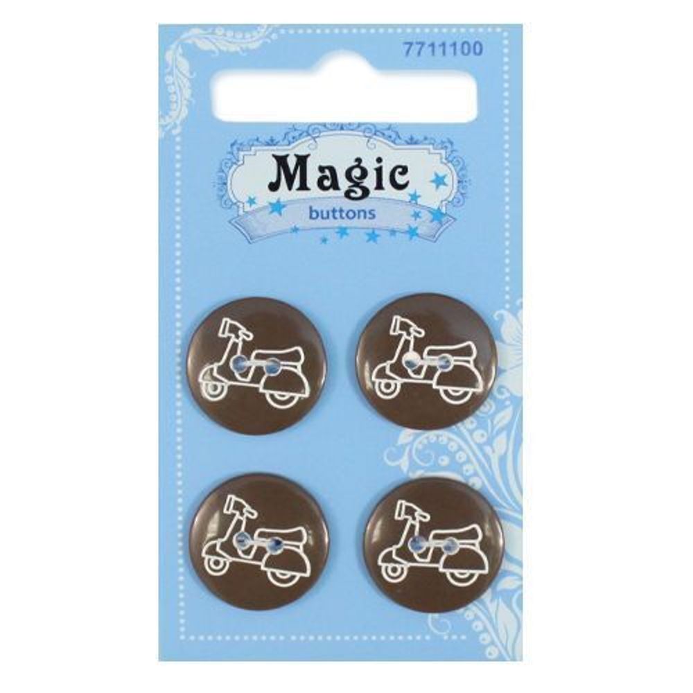 Пуговицы детские Мотоцикл (BBL7C90-28L) 4шт, Magic Buttons