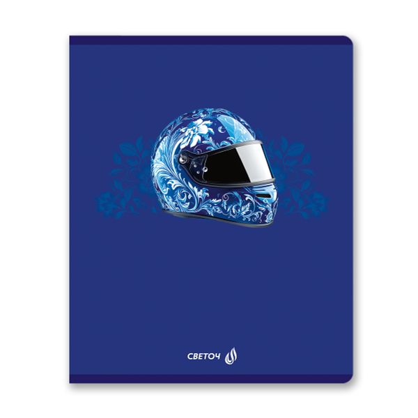 Тетрадь ученическая общая, выборочный лак, A5 96 л. на скобе 65 г/м², белизна 100% 5 шт клетка, 01531 Гжель, Светоч Т80