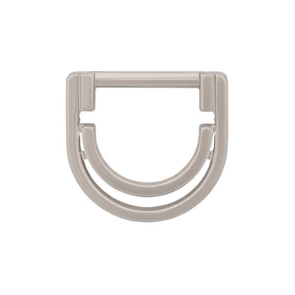 Полукольцо двойное металл внутр. 20 мм (внешн. 32х30 мм), 1 шт, металл, серебро никель, MB-158