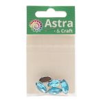 Хрустальные стразы в цапах формы миндаль, голубой 7х15 мм, 5 шт., МЦ009НН715