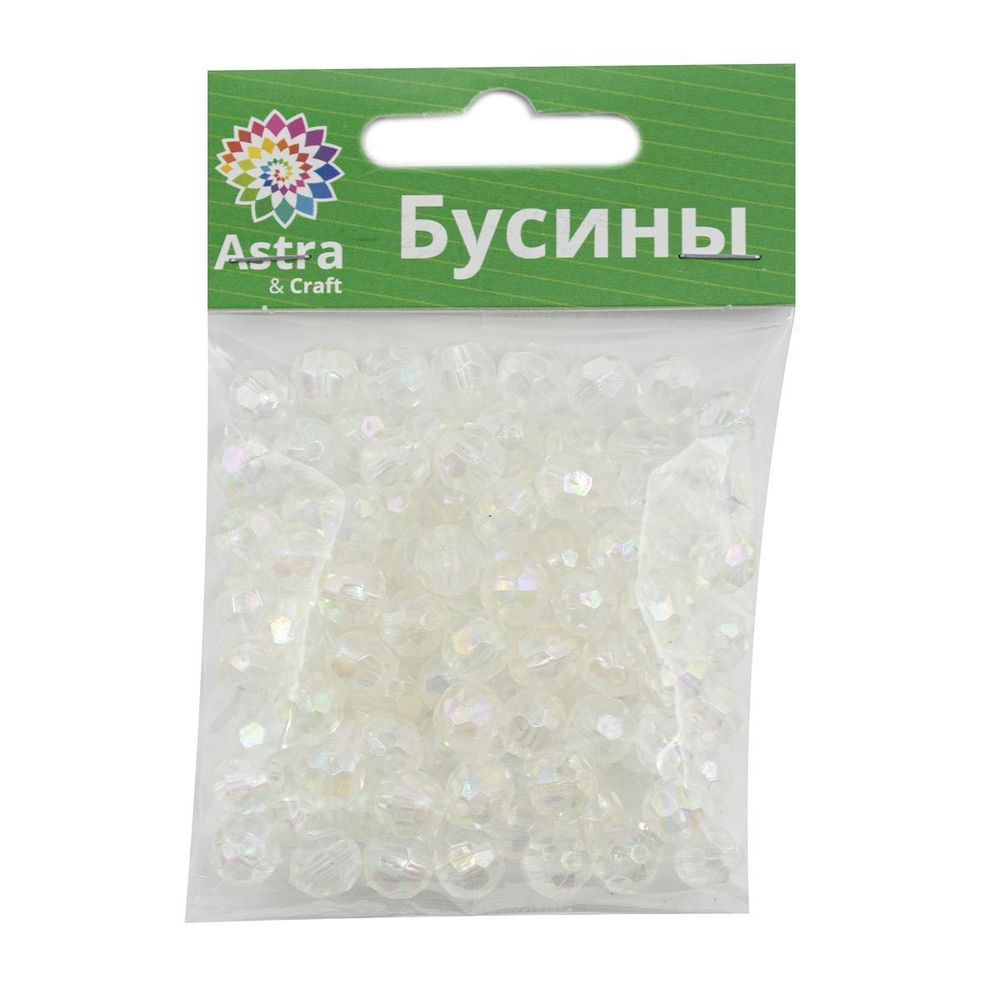 Бусины акрил ⌀8 мм, 25 г, Astra&Craft, 1AB