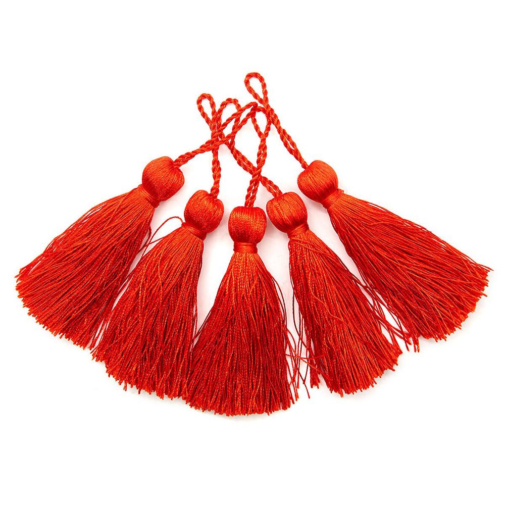 Кисти шторные 70.0 мм, вискоза, цв.270 красный, 5 шт